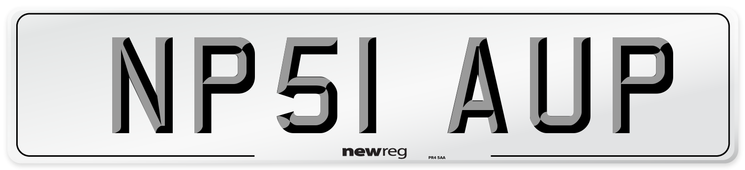 NP51 AUP Number Plate from New Reg